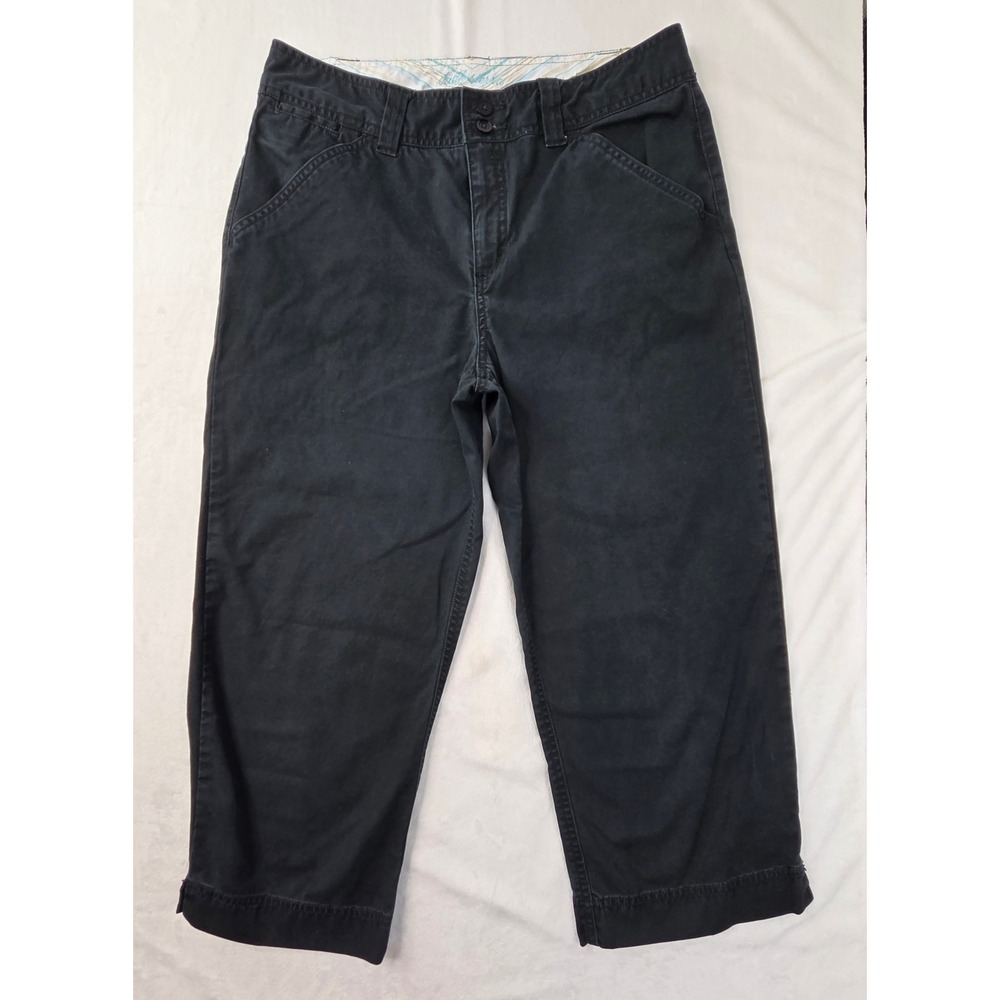 High Sierra Pants Women Size 12 Black‎ Cropped Cotton Twill Chino Excellent